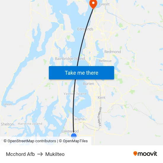 Mcchord Afb to Mukilteo map