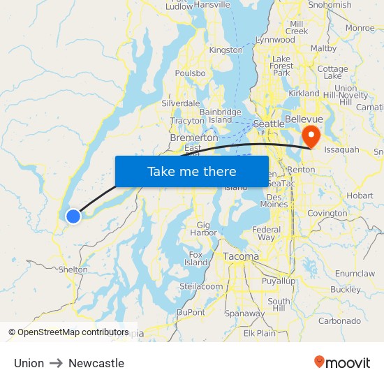 Union to Newcastle map