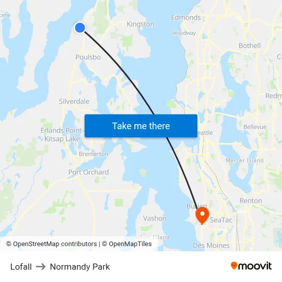 Lofall to Normandy Park map