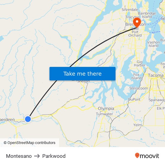 Montesano to Parkwood map