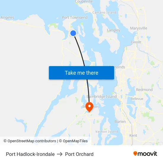 Port Hadlock-Irondale to Port Orchard map
