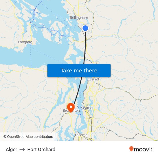 Alger to Port Orchard map