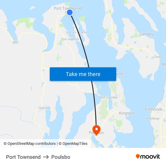 Port Townsend to Poulsbo map