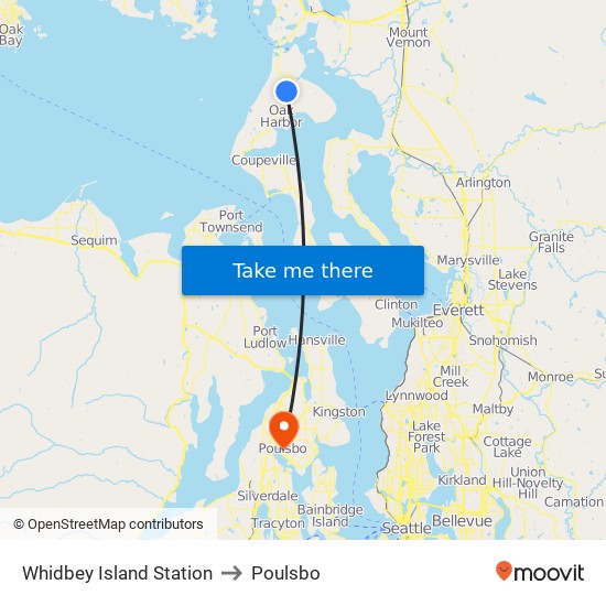 Whidbey Island Station to Poulsbo map