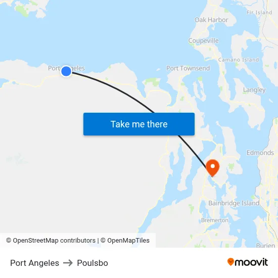Port Angeles to Poulsbo map