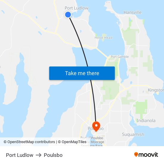 Port Ludlow to Poulsbo map