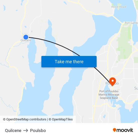 Quilcene to Poulsbo map