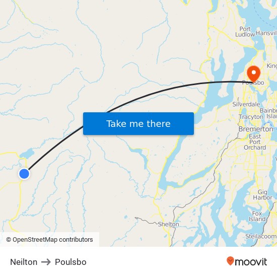 Neilton to Poulsbo map