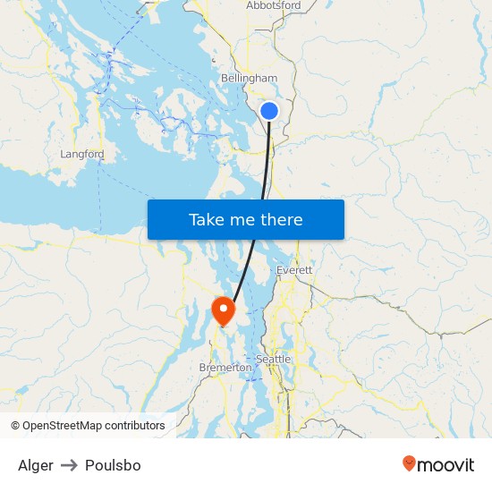 Alger to Poulsbo map