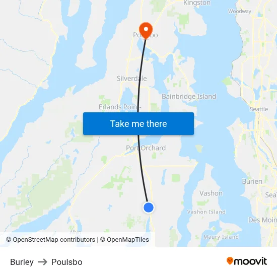 Burley to Poulsbo map