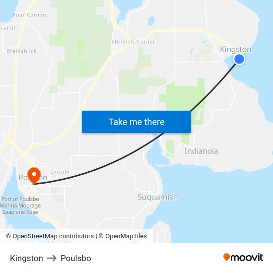 Kingston to Poulsbo map