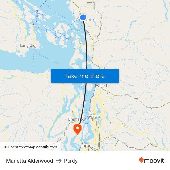 Marietta-Alderwood to Purdy map