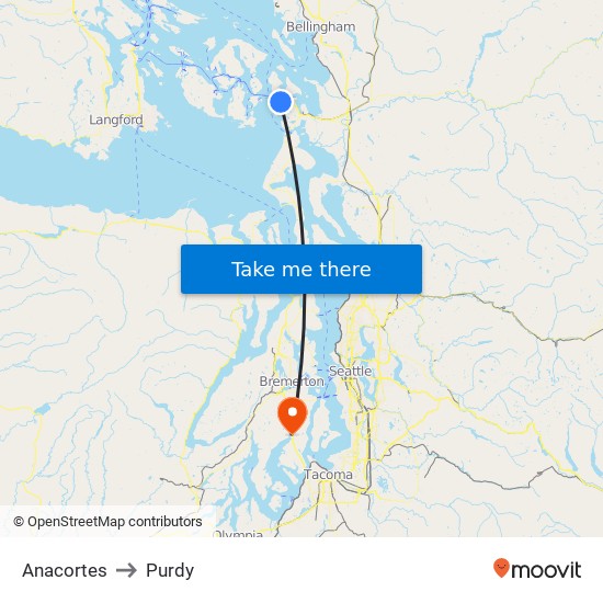 Anacortes to Purdy map