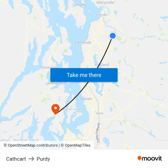 Cathcart to Purdy map