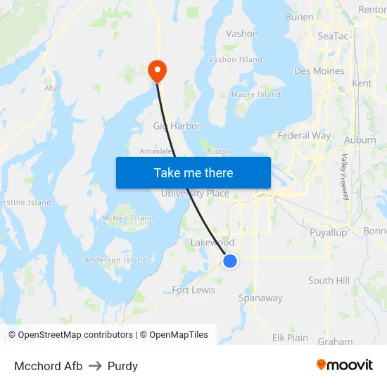 Mcchord Afb to Purdy map