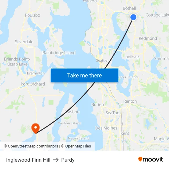 Inglewood-Finn Hill to Purdy map