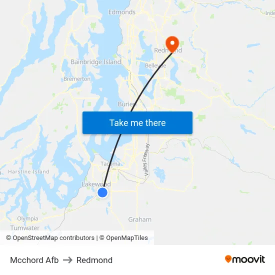 Mcchord Afb to Redmond map