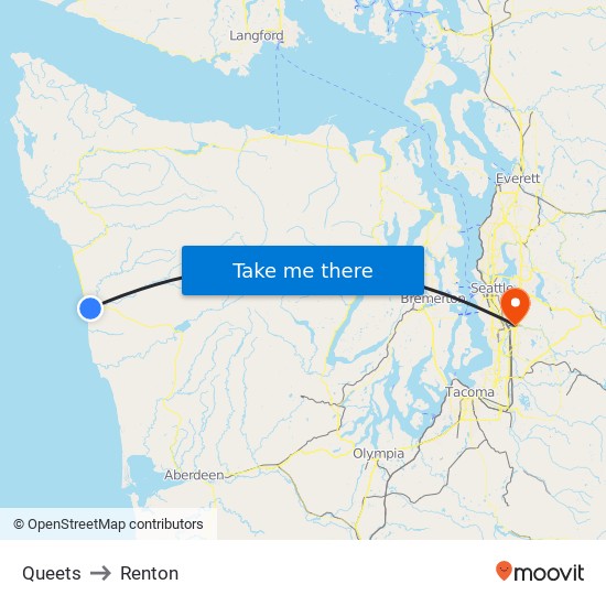 Queets to Renton map