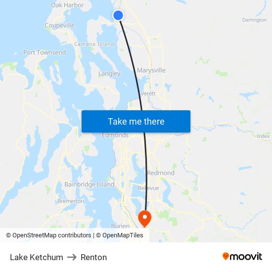 Lake Ketchum to Renton map