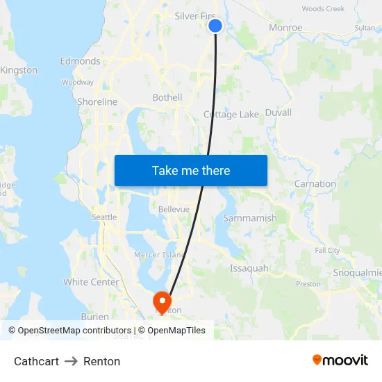 Cathcart to Renton map