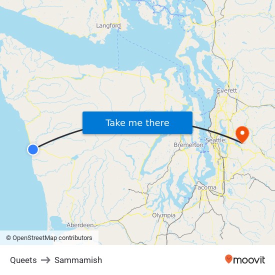 Queets to Sammamish map