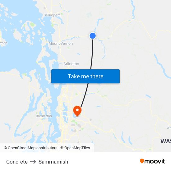 Concrete to Sammamish map