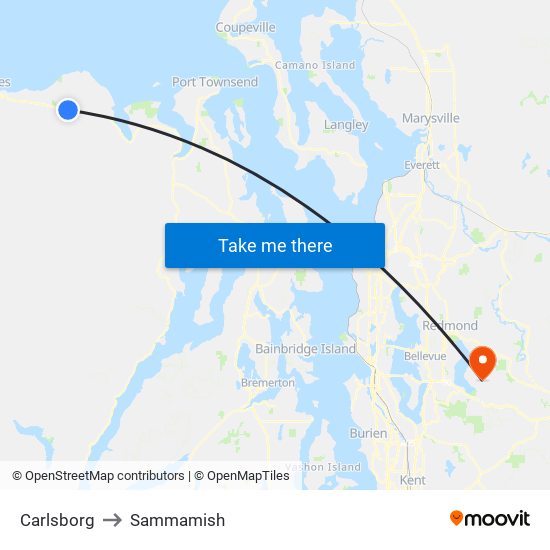 Carlsborg to Sammamish map