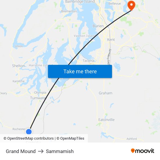 Grand Mound to Sammamish map
