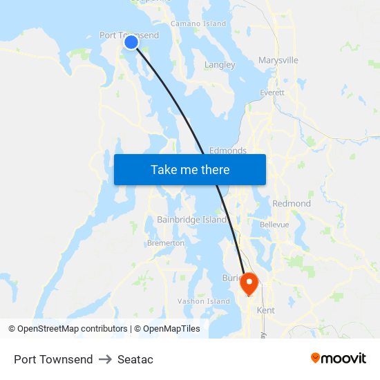 Port Townsend to Seatac map