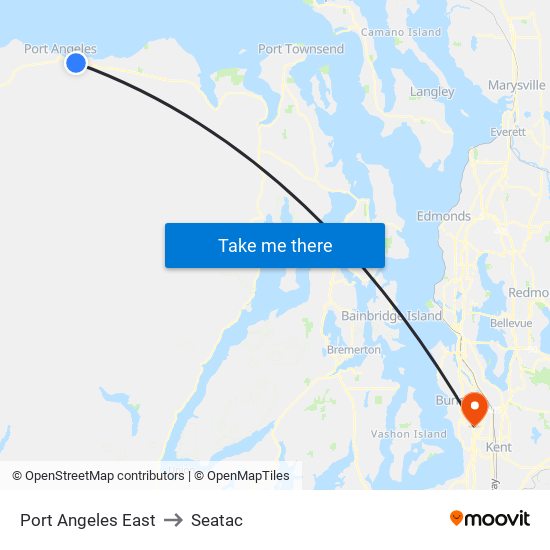 Port Angeles East to Seatac map