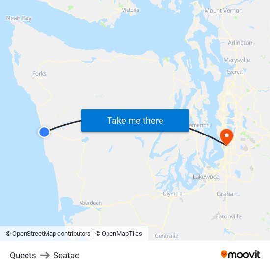 Queets to Seatac map