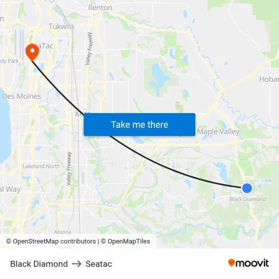 Black Diamond to Seatac map