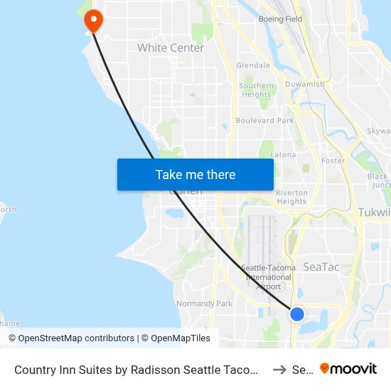 Country Inn Suites by Radisson Seattle Tacoma International Airport WA SeaTac to Seattle map