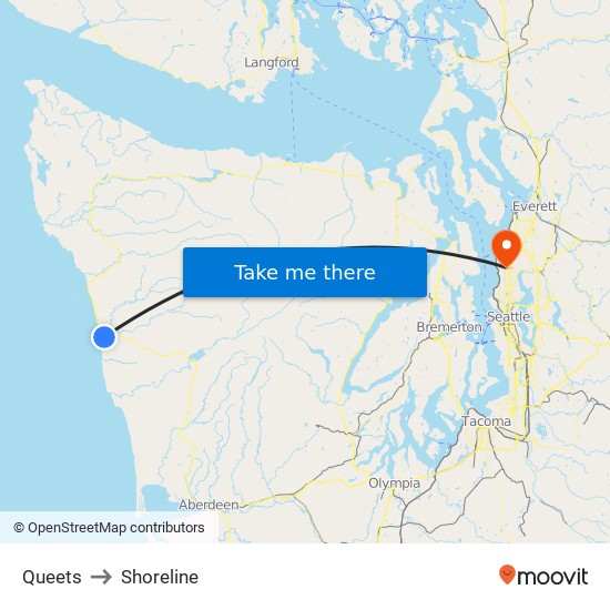 Queets to Shoreline map