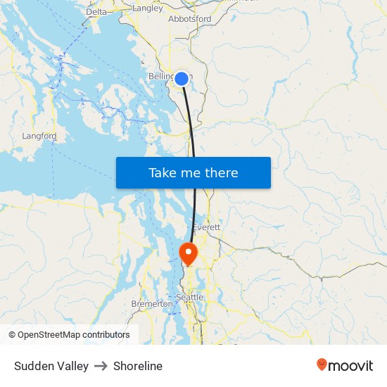 Sudden Valley to Shoreline map