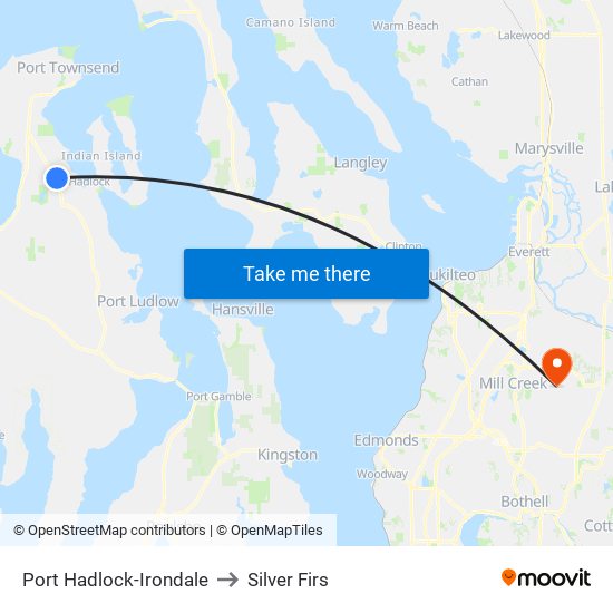 Port Hadlock-Irondale to Silver Firs map