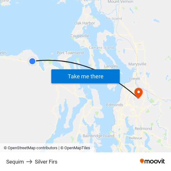 Sequim to Silver Firs map