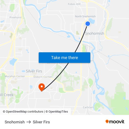 Snohomish to Silver Firs map