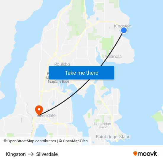Kingston to Silverdale map