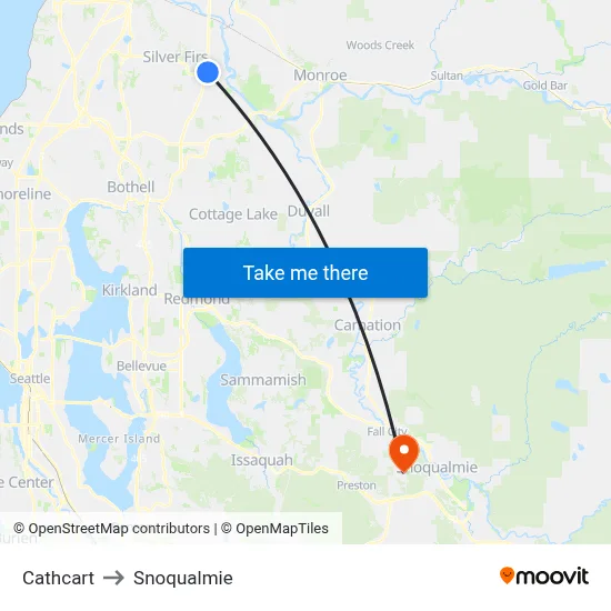 Cathcart to Snoqualmie map