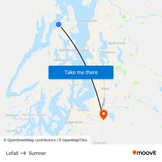 Lofall to Sumner map