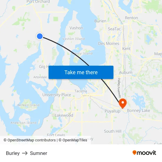 Burley to Sumner map