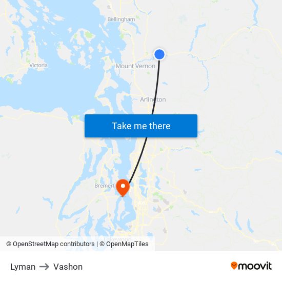Lyman to Vashon map