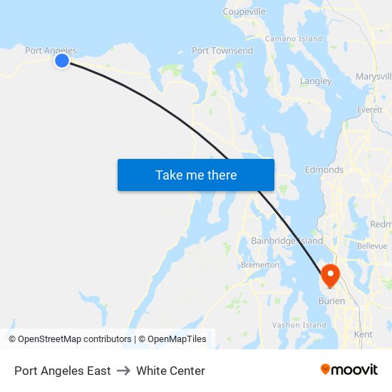 Port Angeles East to White Center map