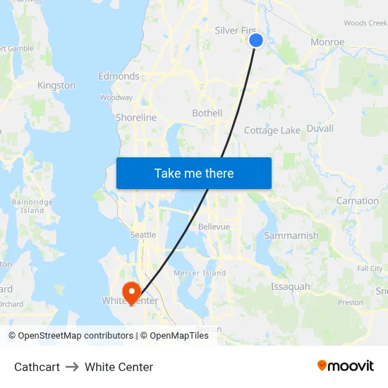Cathcart to White Center map
