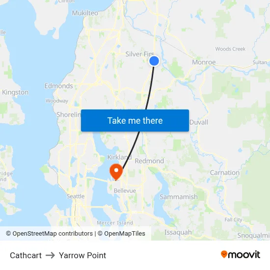 Cathcart to Yarrow Point map