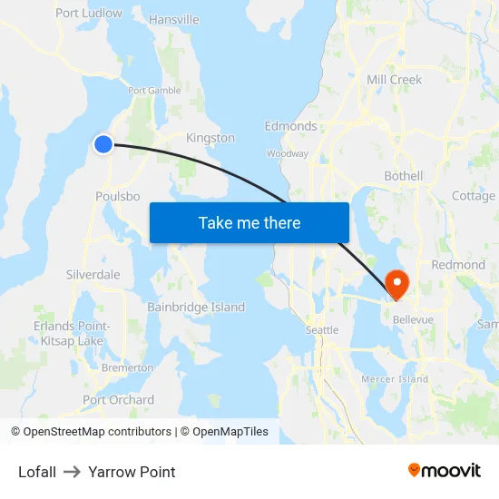 Lofall to Yarrow Point map