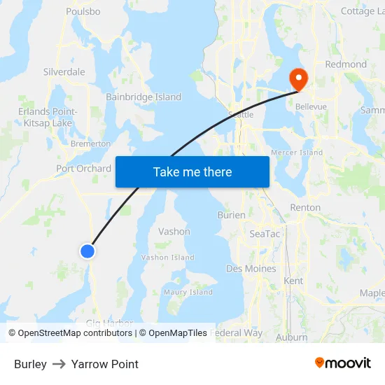 Burley to Yarrow Point map