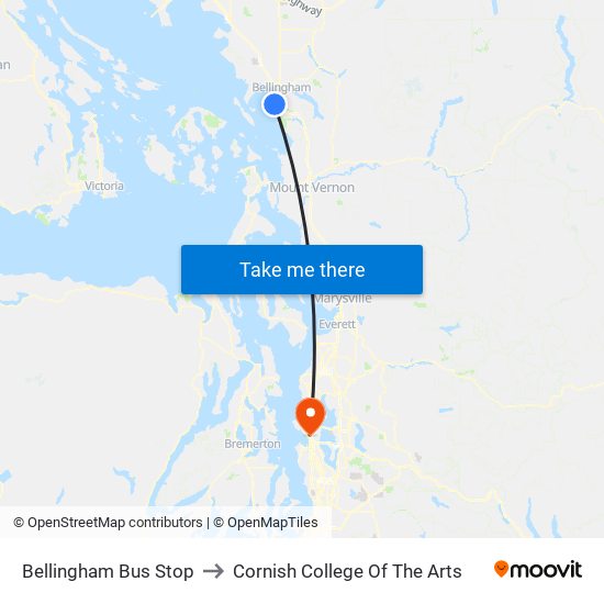 Bellingham Bus Stop to Cornish College Of The Arts map