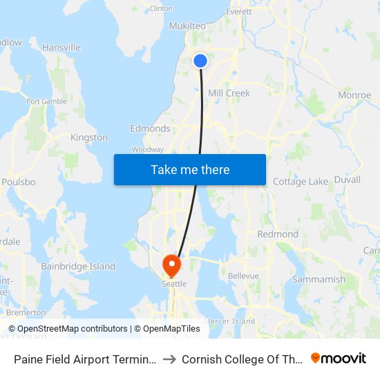 Paine Field Airport Terminal - EB to Cornish College Of The Arts map